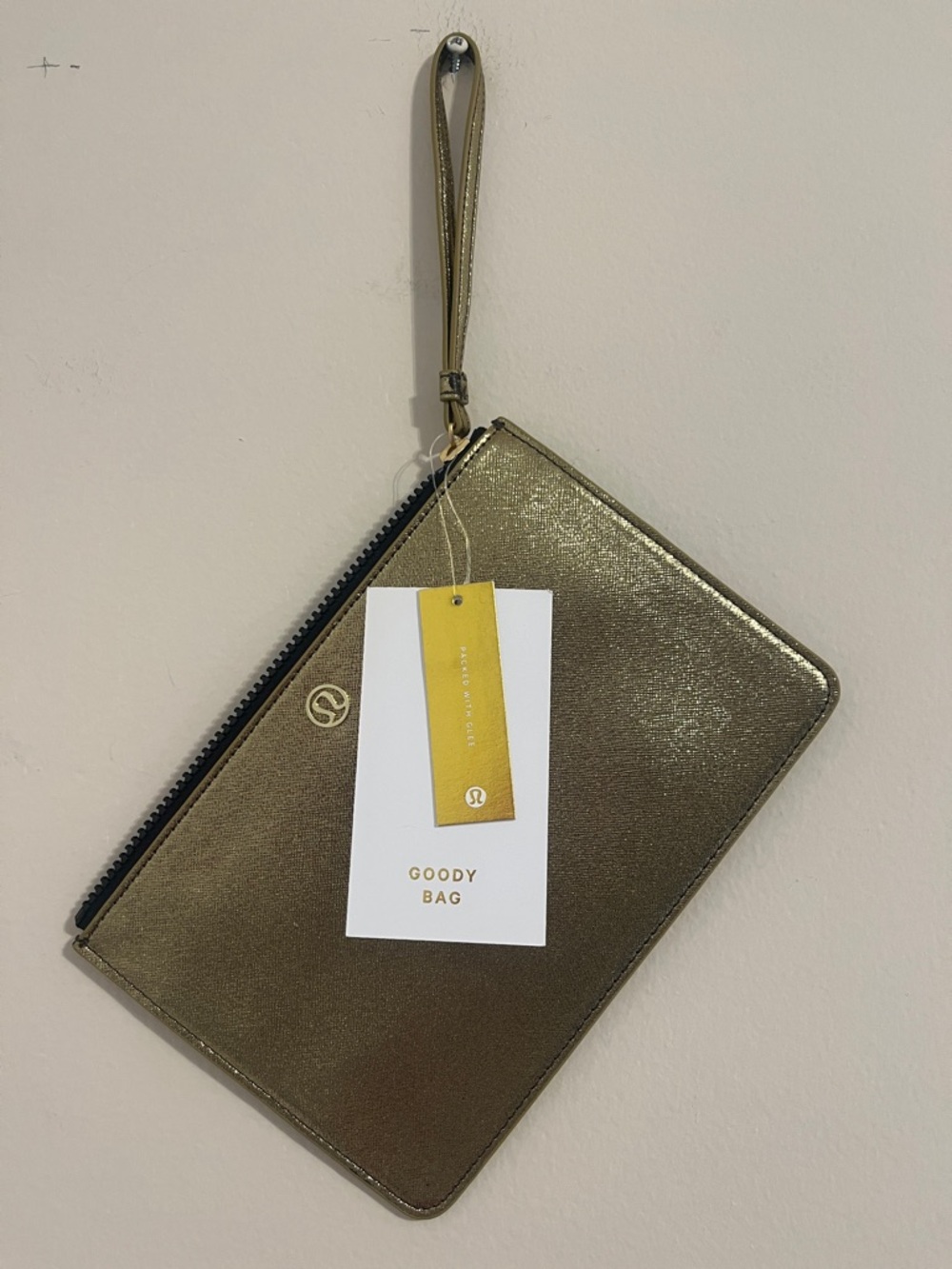 lululemon athletica Gold Metallic Wristlet Clutch